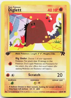 Pokemon TCG Diglett Team Rocket Common 52/82 1st Edition - Image 1