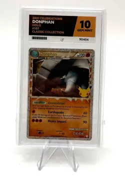 Donphan 107/123 Pokemon TCG Card Celebrations Classic Collection Ace Grading 10 - Image 1