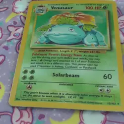 Wizards of the Coast Venusaur Base Set Unlimited Holo Rare 15/102 100 HP EN - Image 4