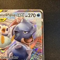 Pokemon TCG Blastoise and Piplup GX Tag Team 38/236 Cosmic Eclipse - Image 5