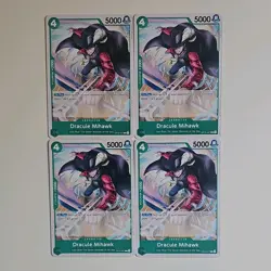 One Piece Dracule Mihawk OP15-027 Character x4 English Regular PLAYSET NM - Image 1