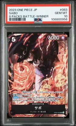 PSA 10 2023 One Piece SABO Japanese OP04-083 SR 8 Packs Battle Winner Gem Mint - Image 1