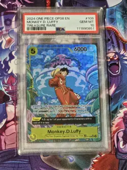 2024 One Piece OP08-Two Legends Monkey D. Luffy #109 Treasure Rare PSA 10 - Image 1