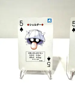 Cloyster & Shellder - 1996 Pokemon Poker Playing Cards Charizard Deck - 5 Spades - Image 2