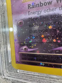 MEW 1/18 HOLO 🌈 2001 SOUTHERN ISLANDS POKEMON CARD - ACE 8 NM / MINT 🌀SWIRL🌀 - Image 3