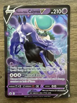Pokemon Shadow Rider Calyrex V 074/198 Chilling Reign Ultra Rare Card NM - Image 1
