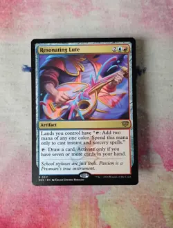 MTG Secrets of Strixhaven, Resonating Lute, 0221 rare popular pack fresh - Image 1