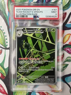 2025 POKEMON DRI EN-DESTINED RIVALS #187 TEAM ROCKET'S SPIDOPS PSA 9 - Image 1