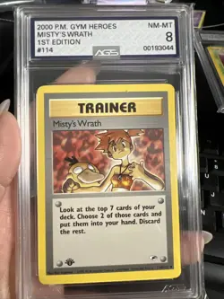 Pokemon Gym Heroes #114 - Misty's Wrath - MINT - 1st Edition - Graded AGS 8 - Image 1