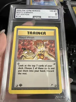 Pokemon Gym Heroes #114 - Misty's Wrath - MINT - 1st Edition - Graded AGS 8 - Image 2
