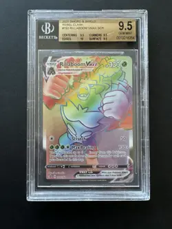 Rillaboom Vmax Rainbow Rare Full Art Pokemon Rebel Clash BGS 9.5 - Image 1