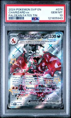 PSA 10 2024 POKEMON SVP EN-SV BLACK STAR PROMO CHARIZARD ex #074 GEM MINT!! - Image 1