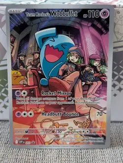 Pokemon TCG - Team Rocket's Wobbuffet 203 - Destined Rivals ETB Promo - NM - Image 1