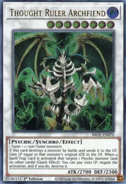 Yu-Gi-Oh! Thought Ruler Archfiend 1st Ed. BROL-EN070 Ultra Rare NM/LP x1 - Image 1