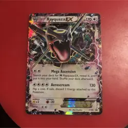 Damaged Rayquaza EX XY69 Black Star Promo HP/DMG PSA 1 Potential Pokemon Card - Image 1