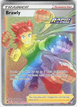 Brawly 212/198 Rainbow Rare Chilling Reign Pokemon NM/M - Image 1