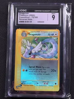 2002 Pokemon Expedition Dragonair 75/165 Reverse Holo CGC 9 Mint - Image 1
