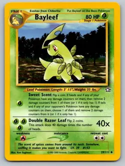 Bayleef 29/111 Uncommon Neo Genesis Pokemon Unlimited Lightly Played - Image 1