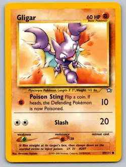 Gligar 59/111 Common Neo Genesis Pokemon Unlimited Lightly Played - Image 1