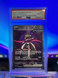 Pokemon TCG Iron Valiant ex 157/131 Special Illustration Rare Holo PSA 10 - Image 1