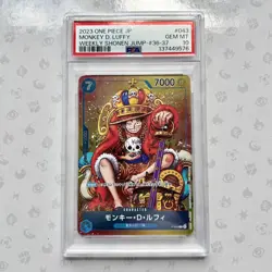 Monkey D. Luffy P-043 PSA 10 Weekly Shonen Jump Japanese Promo One Piece Card - Image 1