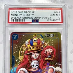 Monkey D. Luffy P-043 PSA 10 Weekly Shonen Jump Japanese Promo One Piece Card - Image 3