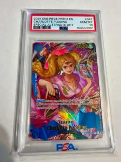 2025 Charlotte Pudding SP Alt Art PRB02-047 One Piece CCG PSA 10 - Image 1