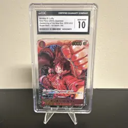 Bandai CGC 10 Monkey.D.Luffy Awakening of the New Era ST01-012 Super Rare 1st A… - Image 1