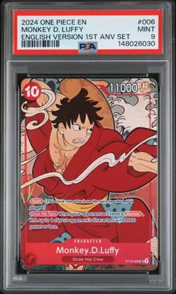 2024 ONE PIECE EN MONKEY D. LUFFY ENGLISH 1ST ANNIVERSARY SET ST10-006 PSA 9 - Image 1