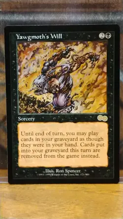 YAWGMOTH'S WILL Magic the Gathering Sorcery Card 1998 TGC Collector Trading Card - Image 1