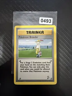 Trainer Pokemon Breeder 105/130 Base Set 2 Pokemon Card TCG WOTC vintage - Image 1