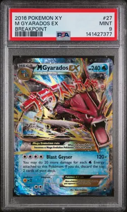 PSA MINT 9 Mega Gyarados EX Holo #027 XY 2016 Breakpoint | English Pokemon Card - Image 2