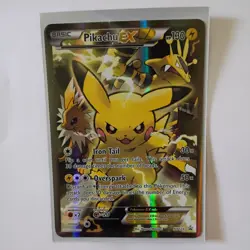 Pokemon TCG Pikachu EX XY124 Black Star Promo Full Art Holo Card - LP - Image 1
