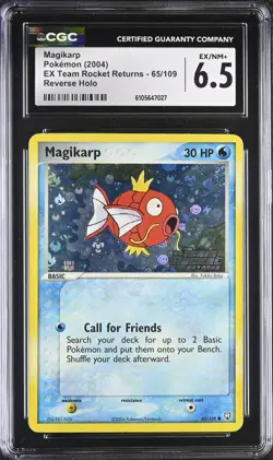 Pokemon Card CGC 6.5 Magikarp Reverse Holo Stamped EX Team Rocket Returns 65/109 - Image 1