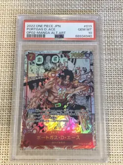 PSA10 Portgas D Ace OP02 013 SR Comic Parallel One Piece Card Paramount War - Image 1