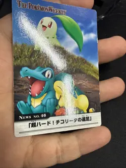 The Pokemon Weekly Bandai Carddass No.46 Chikorita Cyndaquil Totodile Japanese - Image 3