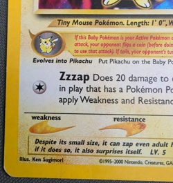 Pokemon Pichu 12/111 Neo Genesis Holo Rare WOTC2000 Unlimited Baby Pokemon LP/NM - Image 2