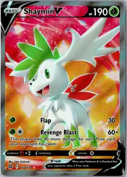 Pokemon Card - Shaymin V Ultra Rare 152/172 Brilliant Stars Near Mint - Image 1