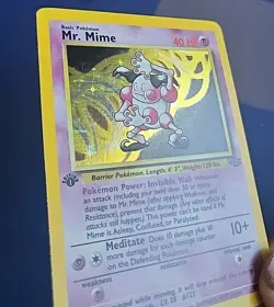 ☄Pokemon Mr. Mime Jungle 6/64 Holo Unlimited 40HP. Mint NEAR Mint - Image 2
