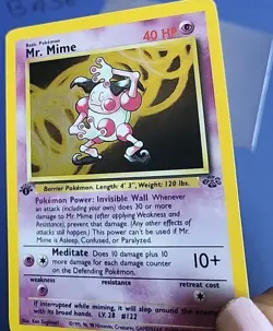 ☄Pokemon Mr. Mime Jungle 6/64 Holo Unlimited 40HP. Mint NEAR Mint - Image 4