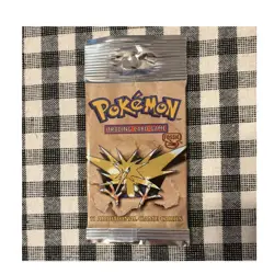 Pokemon Fossil Booster Pack Zapdos Art Sealed Long Crimp - Image 1