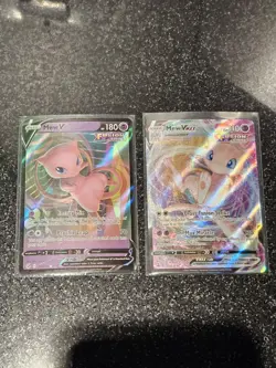 Mew V 113/264 and Mew VMAX 114/264 Fusion Strike Pokemon TCG Mint - Image 1