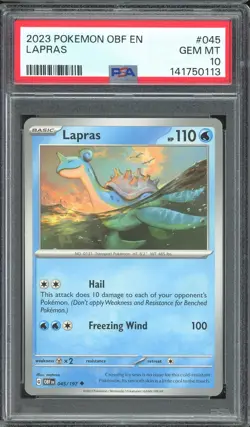Pokemon TCG Scarlet & Violet Obsidian Flames #045 Lapras PSA 10 - Image 1