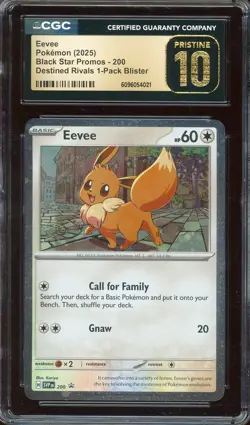 Pokemon TCG SV Destined Rivals 1-Pack Blister #200 Eevee Cosmos CGC PRISTINE 10 - Image 1