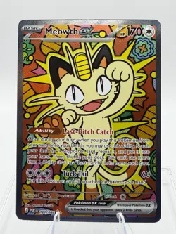 Meowth ex Secret Illustration Rare 121/088 Pokemon Perfect Order LP - Image 1