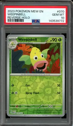 Pokemon Scarlet Violet 151 English #070 Weepinbell Reverse Holo PSA 10 POP 9 - Image 1