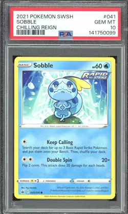 Pokemon TCG Sword & Shield Chilling Reign #041 Sobble PSA 10 - Image 1