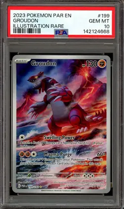 Pokemon TCG Scarlet & Violet Paradox Rift #199 Groudon Illustraton Rare PSA 10 - Image 1