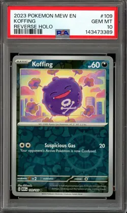Pokemon TCG Scarlet & Violet 151 English #109 Koffing Reverse Holo PSA 10 - Image 1