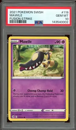 Pokemon Sword & Shield Fusion Strike #119 Mawile PSA 10 Gem Mint Kouki Saitou - Image 1